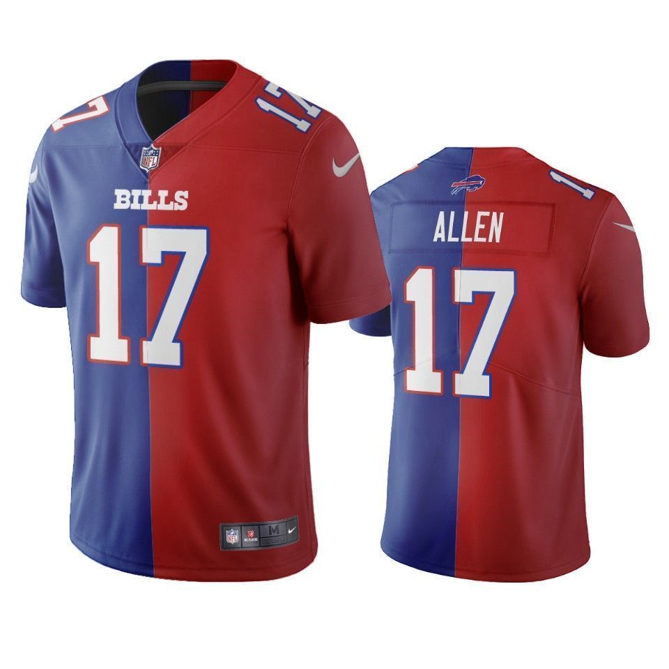Men's Buffalo Bills #17 Josh Allen Royal & Red Vapor Limited Stitched Jersey